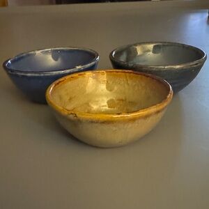 Set of 3 Small 3” Pottery Bowls